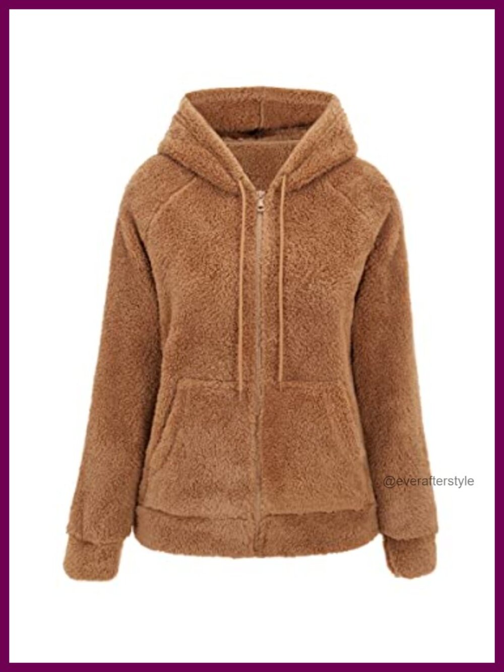 Women's Sherpa Faux Fur Hooded Jacket Zip Up Fleece Short Coat